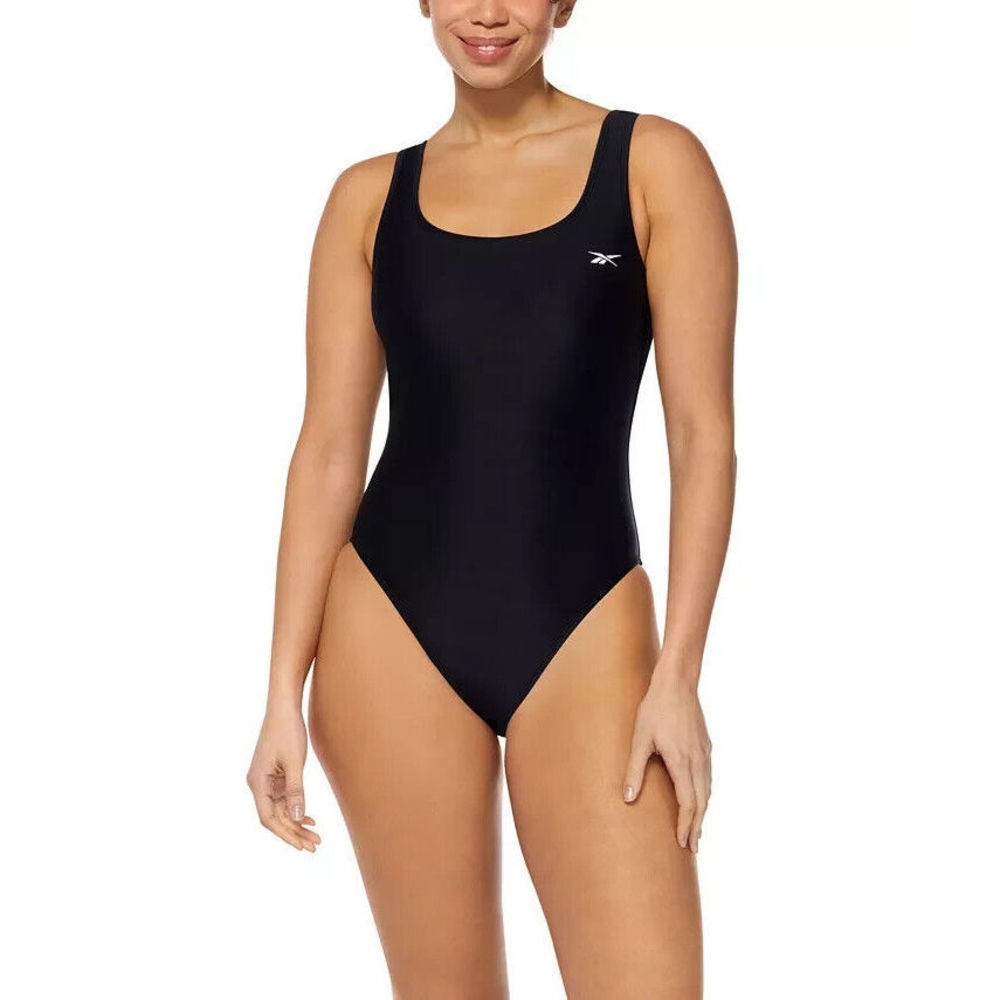 Reebok Women's High-Neck Athletic One-Piece Swimsuit - Black L Large